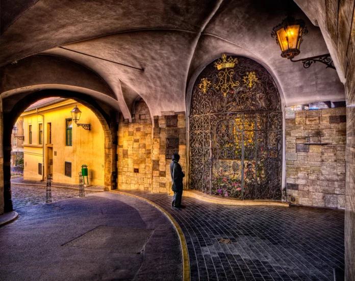 A stone door